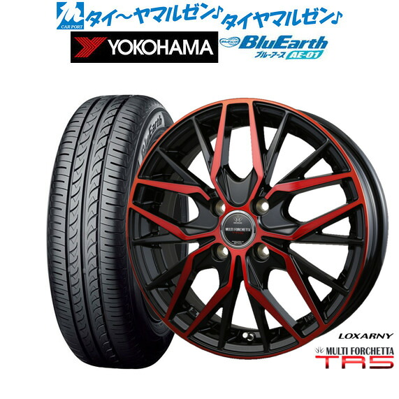新品 サマータイヤ ホイール4本セット BADX ロクサーニ マルチフォルケッタ TR5 15インチ 4.5J ヨコハマ BluEarth ブルーアース (AE-01) 165/60R15
