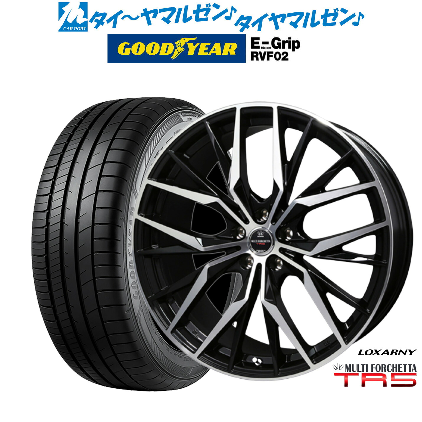 新品 サマータイヤ ホイール4本セットBADX ロクサーニ マルチフォルケッタ TR519インチ 7.5Jグッドイヤー エフィシエント グリップ RVF02245/40R19|カーポートマルゼン 店