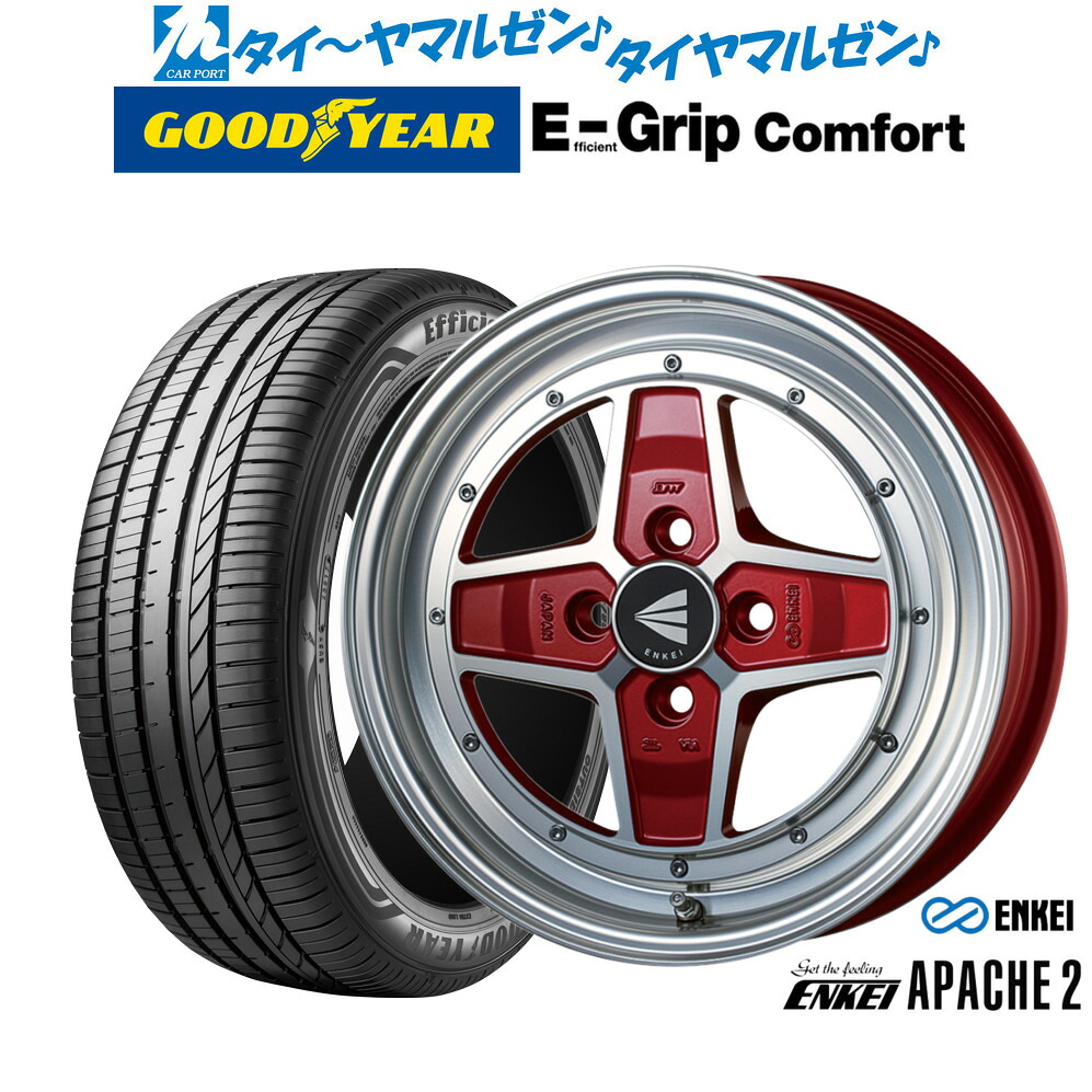 新品 サマータイヤ ホイール4本セットエンケイ APACHE2(アパッチ2)15インチ 5.0Jグッドイヤー エフィシエント グリップ コンフォート165/50R15｜カーポートマルゼン 店