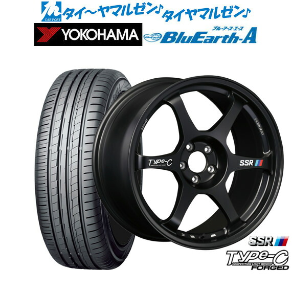 [ﾏﾗｿﾝ期間]P最大42倍&ｸｰﾎﾟﾝ配布 新品 サマータイヤ ホイール4本セット タナベ SSR Type-C FORGED 18インチ 8.5J ヨコハマ BluEarth ブルーアース A (AE50) 235/55R18