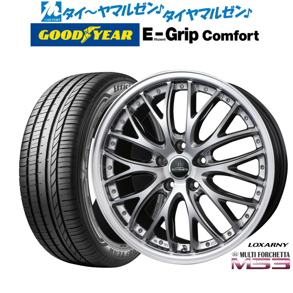 新品 サマータイヤ ホイール4本セット BADX ロクサーニ マルチフォルケッタ MS3 18インチ 7.5J グッドイヤー エフィシエント グリップ コンフォート 245/50R18