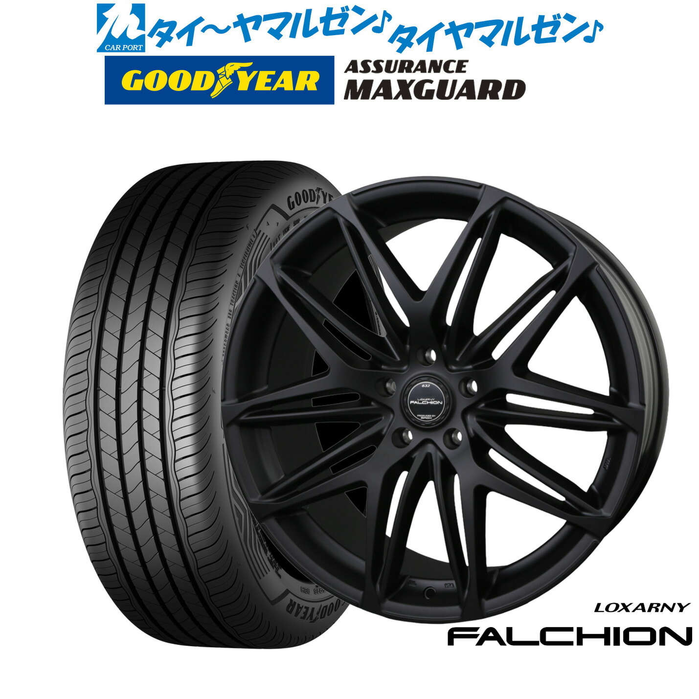 [ﾏﾗｿﾝ期間]P最大42倍&ｸｰﾎﾟﾝ配布 新品 サマータイヤ ホイール4本セット BADX ロクサーニ ファルシオン Black Edition 19インチ 7.5J グッドイヤー ASSURANCE アシュアランス MAXGUARD 245/45R19 102,300円