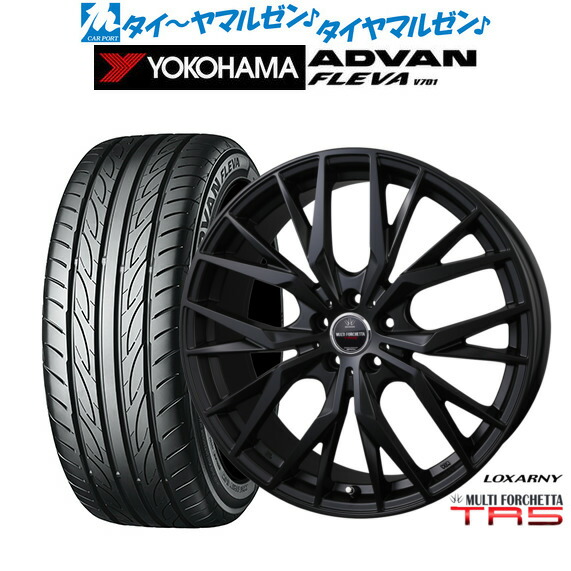 [マラソン期間]割引クーポン配布新品 サマータイヤ ホイール4本セットBADX ロクサーニ マルチフォルケッタ TR5 Black Edition18インチ 7.5Jヨコハマ ADVAN アドバン フレバ V701205/40R18｜カーポートマルゼン 店
