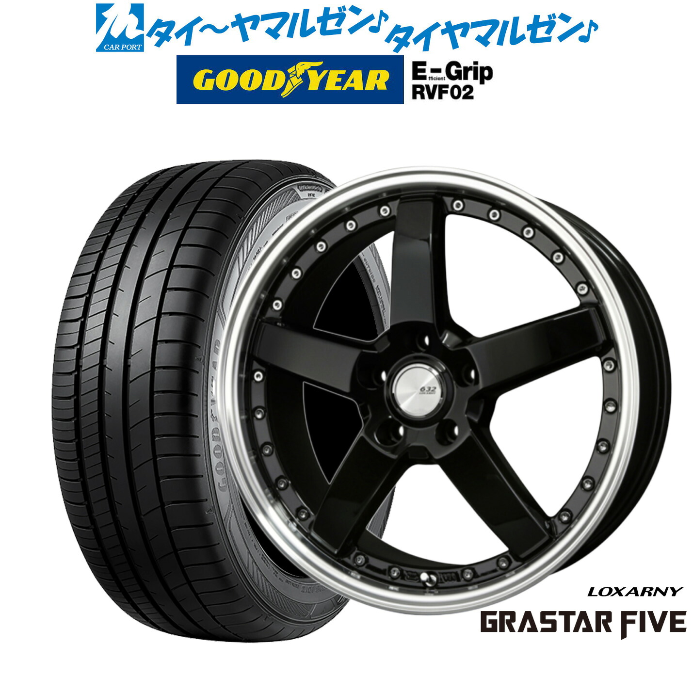 [ﾏﾗｿﾝ期間]P最大42倍&ｸｰﾎﾟﾝ配布 新品 サマータイヤ ホイール4本セット BADX ロクサーニ グラスターファイブ 18インチ 7.0J グッドイヤー エフィシエント グリップ RVF02 215/45R18