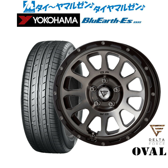 新品 サマータイヤ ホイール4本セットFORCE デルタフォース OVAL(オーバル)17インチ 7.0Jヨコハマ BluEarth-ES ブルーアースイーエス ES32225/55R17|カーポートマルゼン 店