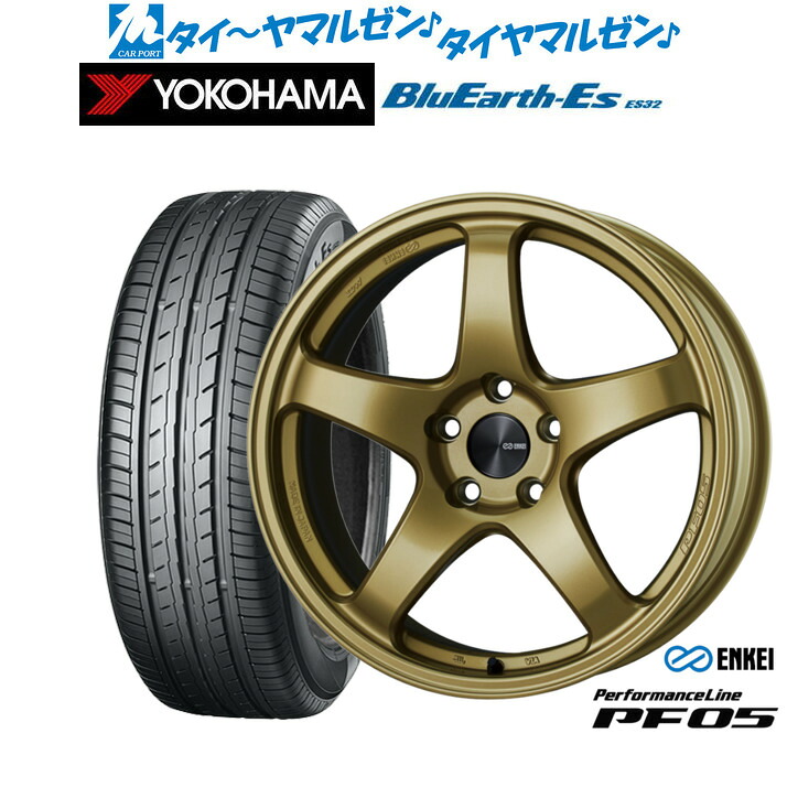 新品 サマータイヤ ホイール4本セット エンケイ PF05 18インチ 7.5J ヨコハマ BluEarth-ES ブルーアースイーエス ES32 225/50R18