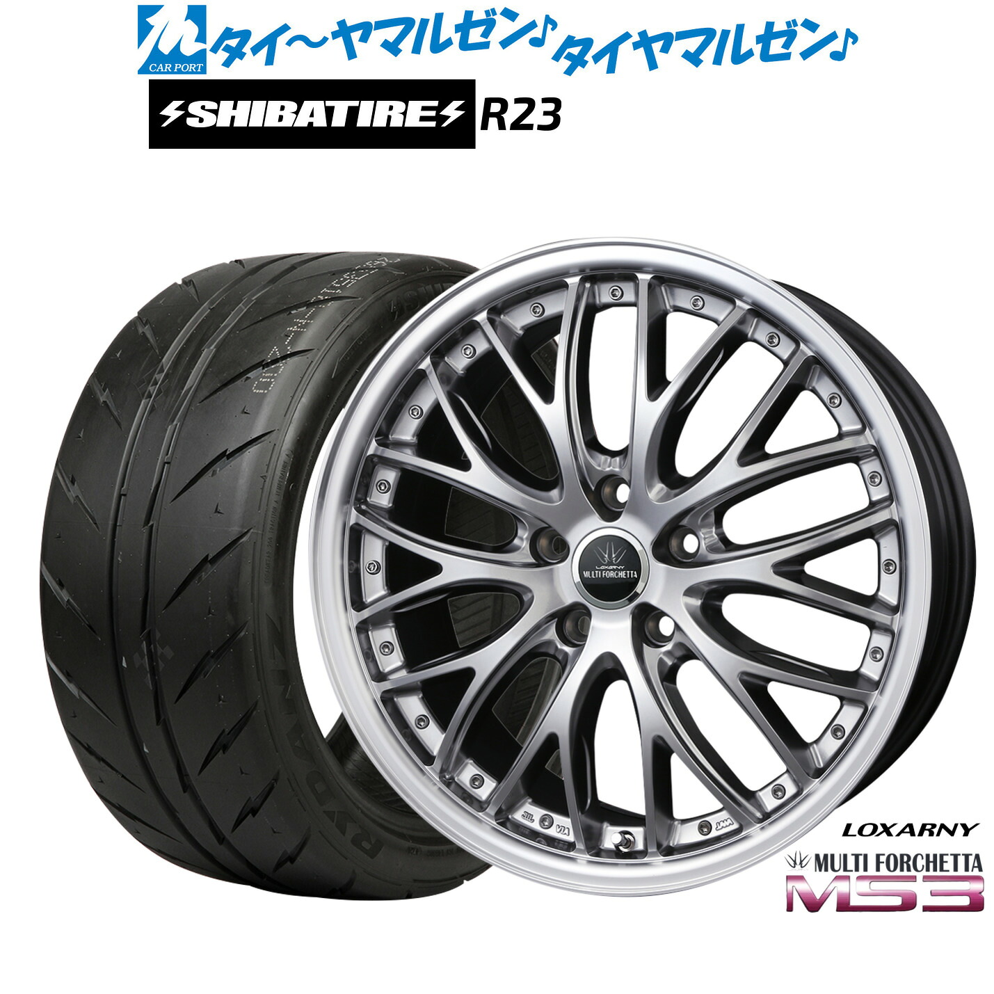 新品 サマータイヤ ホイール4本セット BADX ロクサーニ マルチフォルケッタ MS3 19インチ 8.0J SHIBATIRE シバタイヤ 200R (R23) 235/35R19