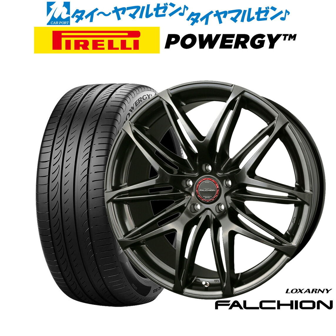 新品 サマータイヤ ホイール4本セット BADX ロクサーニ ファルシオン 20インチ 9.0J ピレリ POWERGY (パワジー) 245/35R20