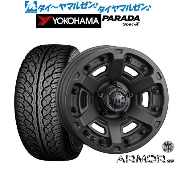 [18日]割引クーポン配布 新品 サマータイヤ ホイール4本セット クリムソン MG アーマー FF 18インチ 8.0J ヨコハマ PARADA パラダ Spec-X 235/60R18