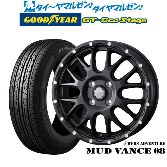 [18日]割引クーポン配布 新品 サマータイヤ ホイール4本セット ウェッズ アドベンチャー マッドヴァンス 08 15インチ 4.5J グッドイヤー GT-エコ ステージ 165/65R15