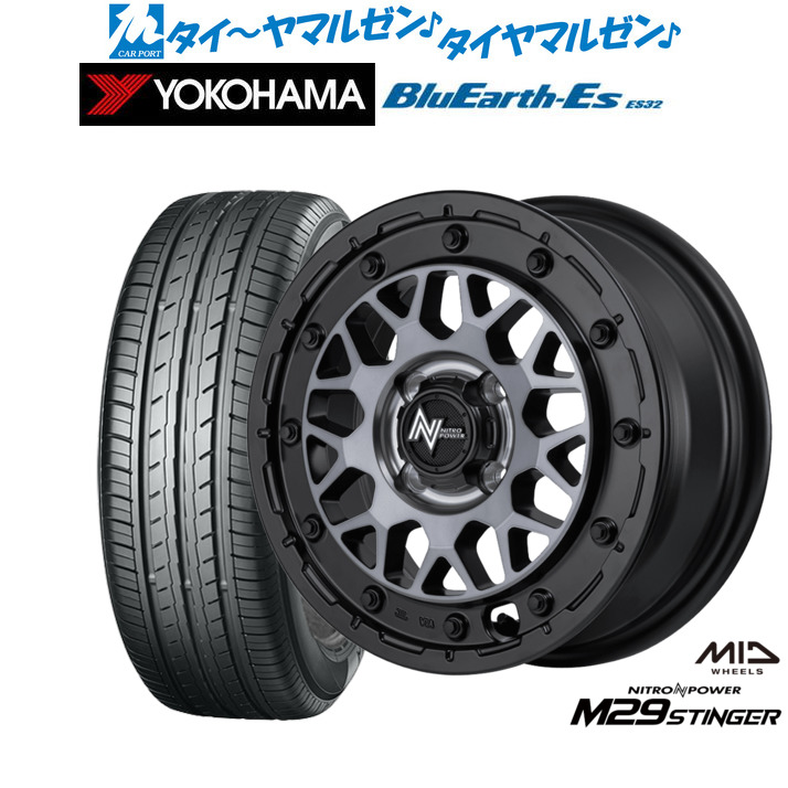 新品 サマータイヤ ホイール4本セット MID ナイトロパワー M29 スティンガー 14インチ 4.5J ヨコハマ BluEarth-ES ブルーアースイーエス ES32 155/65R14