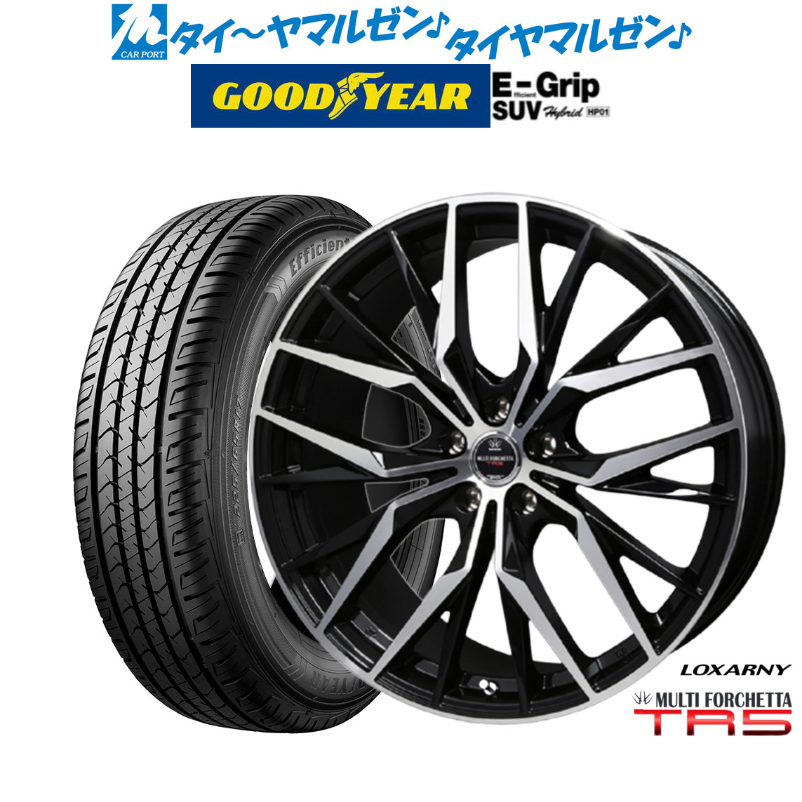 新品 サマータイヤ ホイール4本セット BADX ロクサーニ マルチフォルケッタ TR5 20インチ 8.5J グッドイヤー エフィシエント グリップ SUV HP01 235/50R20