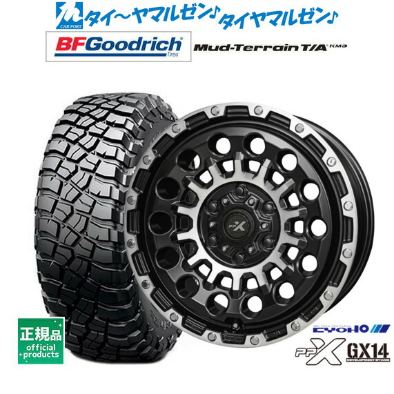 [ﾏﾗｿﾝ期間]P最大42倍&ｸｰﾎﾟﾝ配布 新品 サマータイヤ ホイール4本セット KYOHO PPX GX14 18インチ 8.0J BFグッドリッチ マッドテレーン T/A KM3 285/70R18