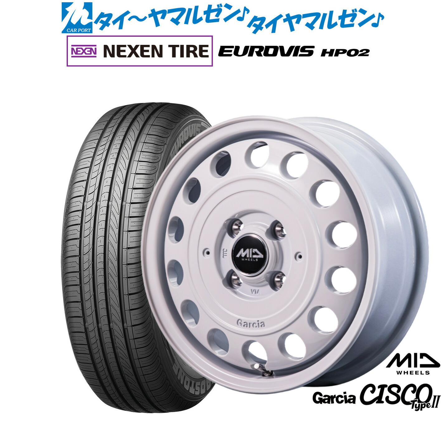 新品 サマータイヤ ホイール4本セット MID ホイールズ ガルシア シスコ Type2 15インチ 4.5J NEXEN ネクセン ロードストーン ユーロビズ HP02 165/60R15