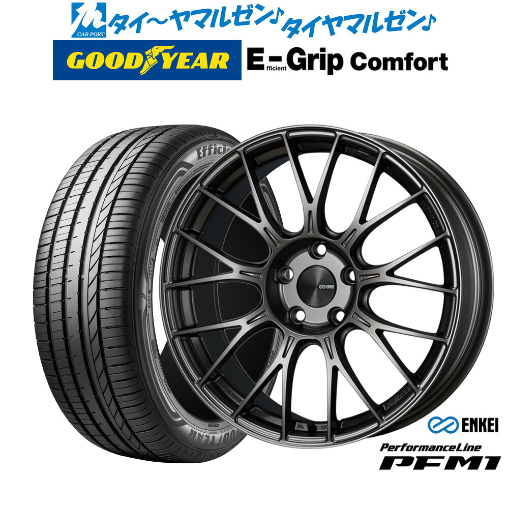 新品 サマータイヤ ホイール4本セット エンケイ PFM1 18インチ 7.5J グッドイヤー エフィシエント グリップ コンフォート 215/40R18
