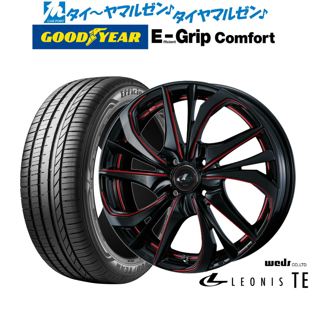 新品 サマータイヤ ホイール4本セット ウェッズ レオニス TE 15インチ 4.5J グッドイヤー エフィシエント グリップ コンフォート 165/50R15