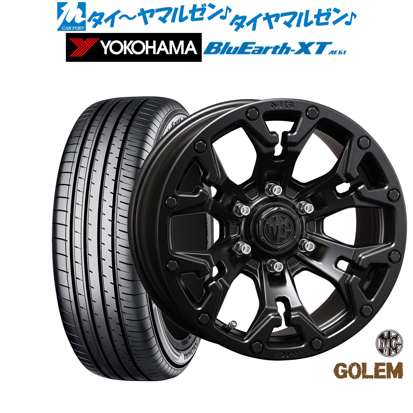 [18日]割引クーポン配布 新品 サマータイヤ ホイール4本セット クリムソン MG ゴーレム 17インチ 7.0J ヨコハマ BluEarth ブルーアース XT (AE61) 215/60R17