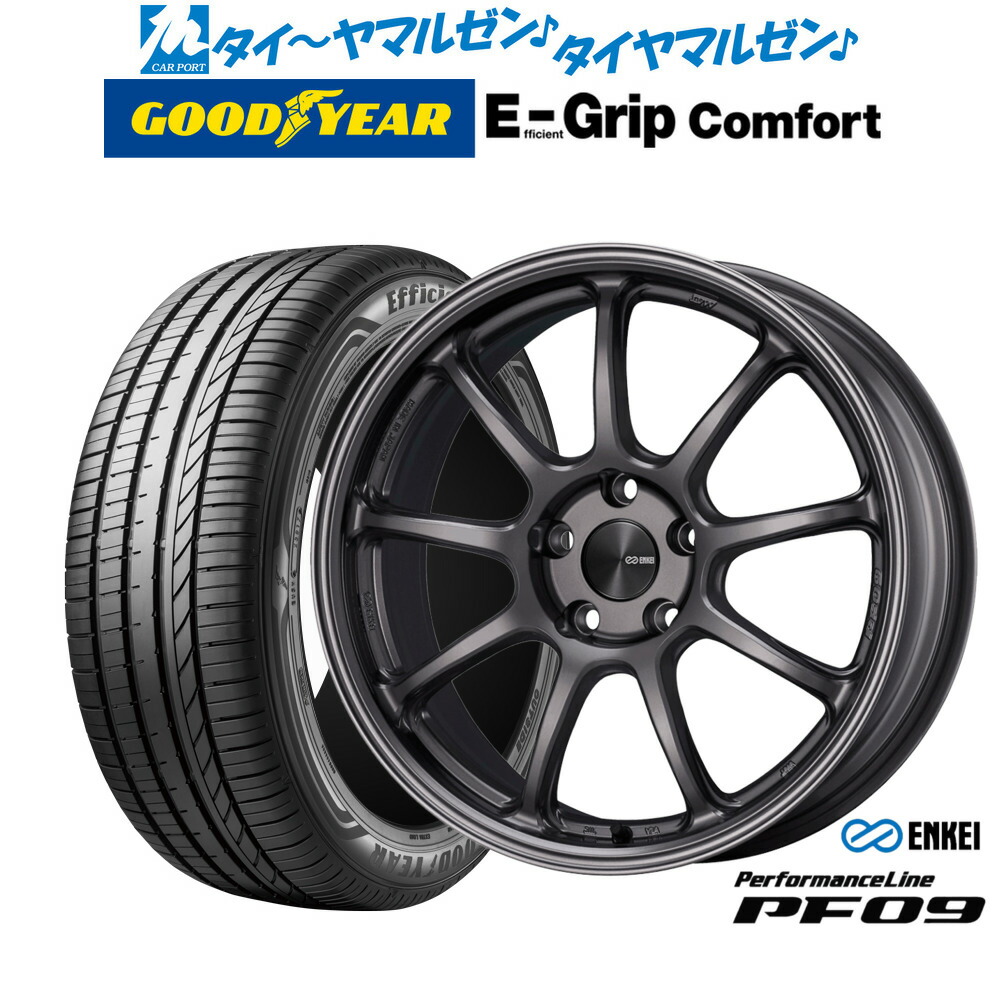新品 サマータイヤ ホイール4本セットエンケイ PF0917インチ 7.0Jグッドイヤー エフィシエント グリップ コンフォート215/40R17|カーポートマルゼン 店