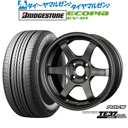 新品 サマータイヤ ホイール4本セット レイズ ボルクレーシング TE37 SONIC(ソニック)クラブレーサー 15インチ 7.0J ブリヂストン ECOPIA エコピア EV-01 185/65R15