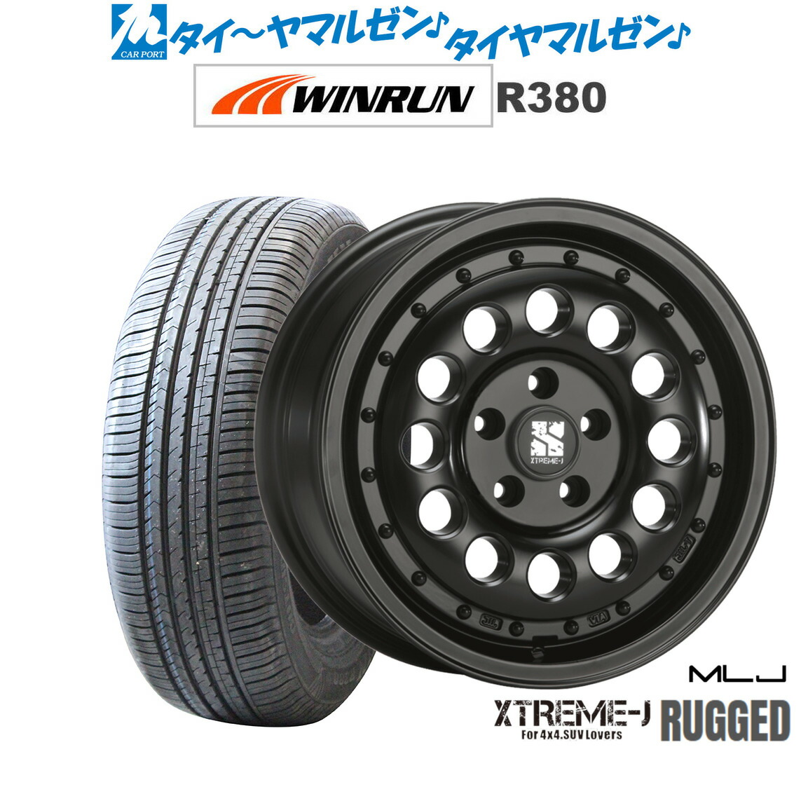 [マラソン期間]割引クーポン配布 新品 サマータイヤ ホイール4本セット MLJ エクストリーム ラギッド 16インチ 6.5J WINRUN ウインラン R380 215/65R16