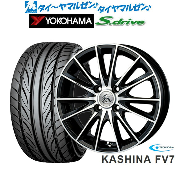 [マラソン期間]割引クーポン配布 新品 サマータイヤ ホイール4本セット テクノピア カシーナ FV-7 16インチ 5.0J ヨコハマ DNA S.drive ドライブ (ES03/ES03N) 165/40R16