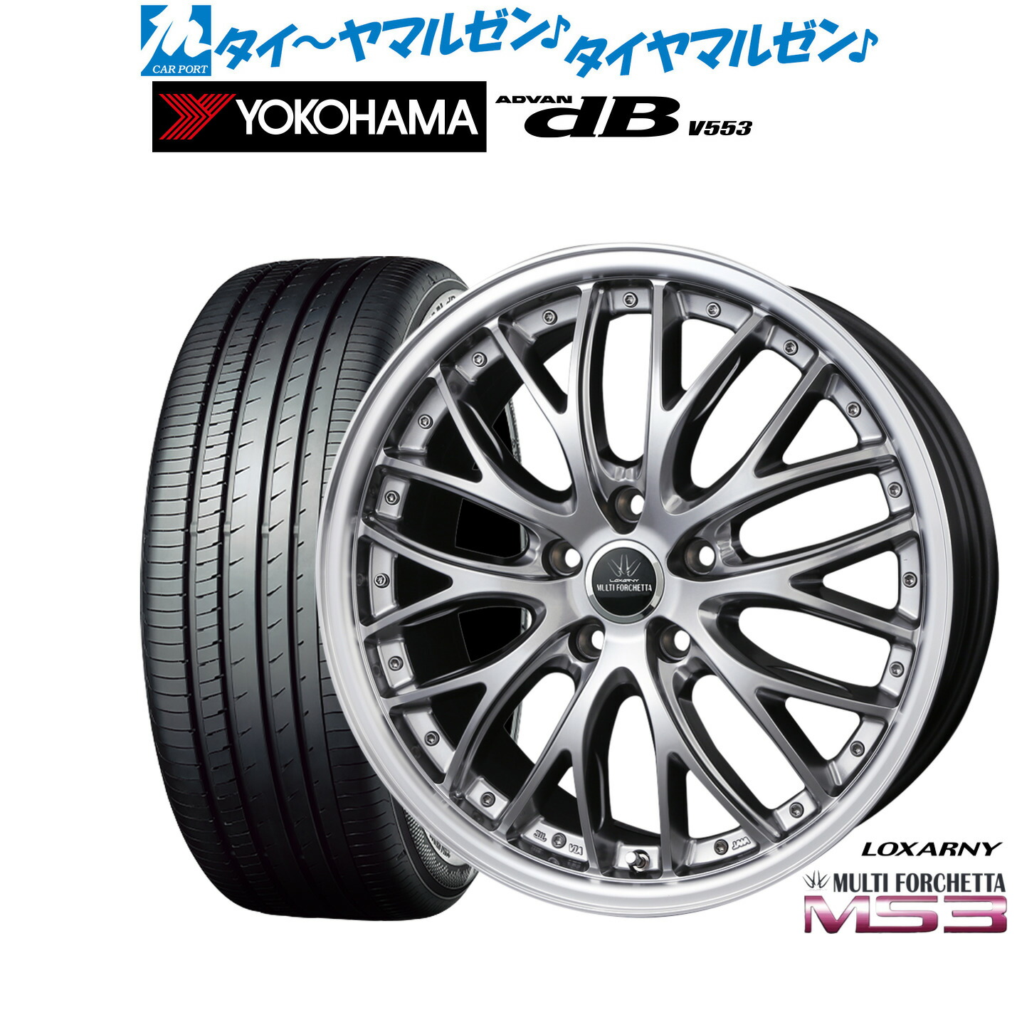 新品 サマータイヤ ホイール4本セット BADX ロクサーニ マルチフォルケッタ MS3 19インチ 8.0J ヨコハマ ADVAN アドバン dB(V553) 235/55R19
