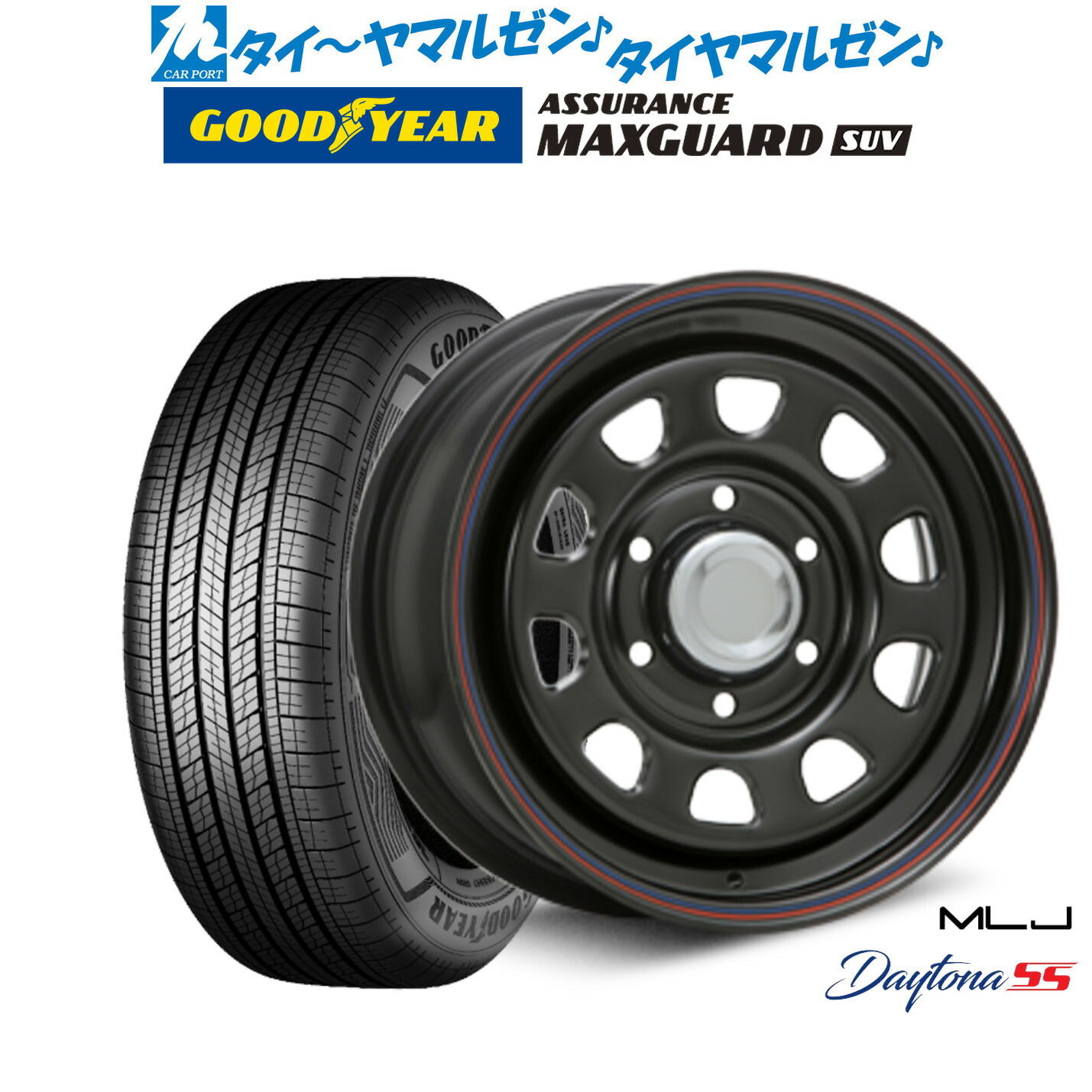 新品 サマータイヤ ホイール4本セット MLJ デイトナ SS 15インチ 6.5J グッドイヤー ASSURANCE アシュアランス MAXGUARD SUV 215/70R15