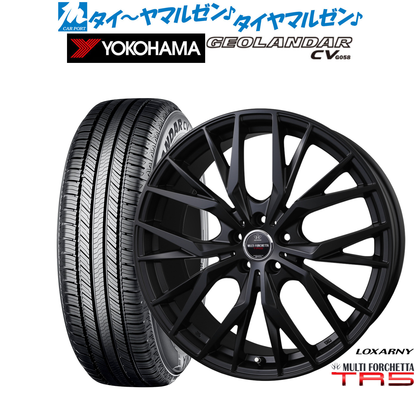 新品 サマータイヤ ホイール4本セット BADX ロクサーニ マルチフォルケッタ TR5 Black Edition 18インチ 7.5J ヨコハマ GEOLANDAR ジオランダー CV (G058) 235/65R18