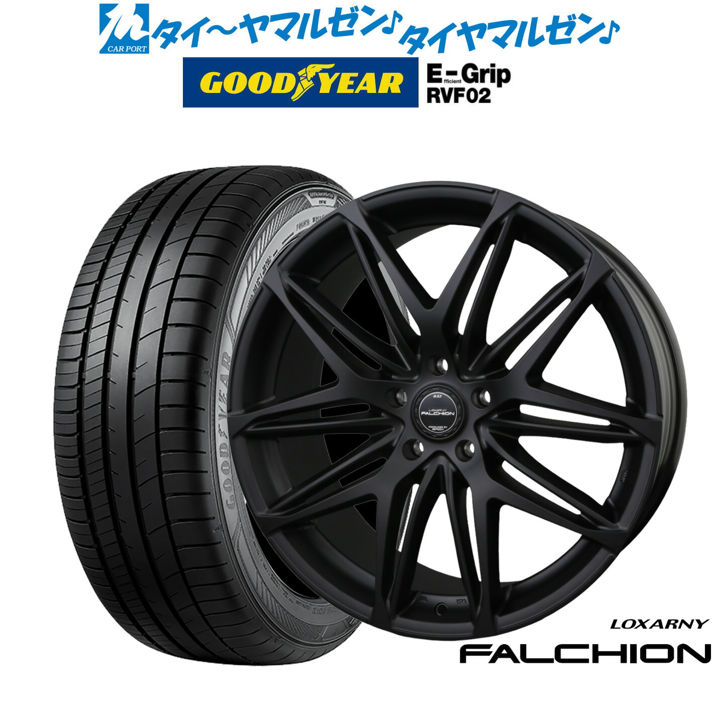 新品 サマータイヤ ホイール4本セット BADX ロクサーニ ファルシオン Black Edition 20インチ 8.5J グッドイヤー エフィシエント グリップ RVF02 245/35R20