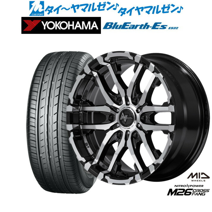 新品 サマータイヤ ホイール4本セット MID ナイトロパワー M26 クロスファング 17インチ 6.5J ヨコハマ BluEarth-ES ブルーアースイーエス ES32 215/60R17