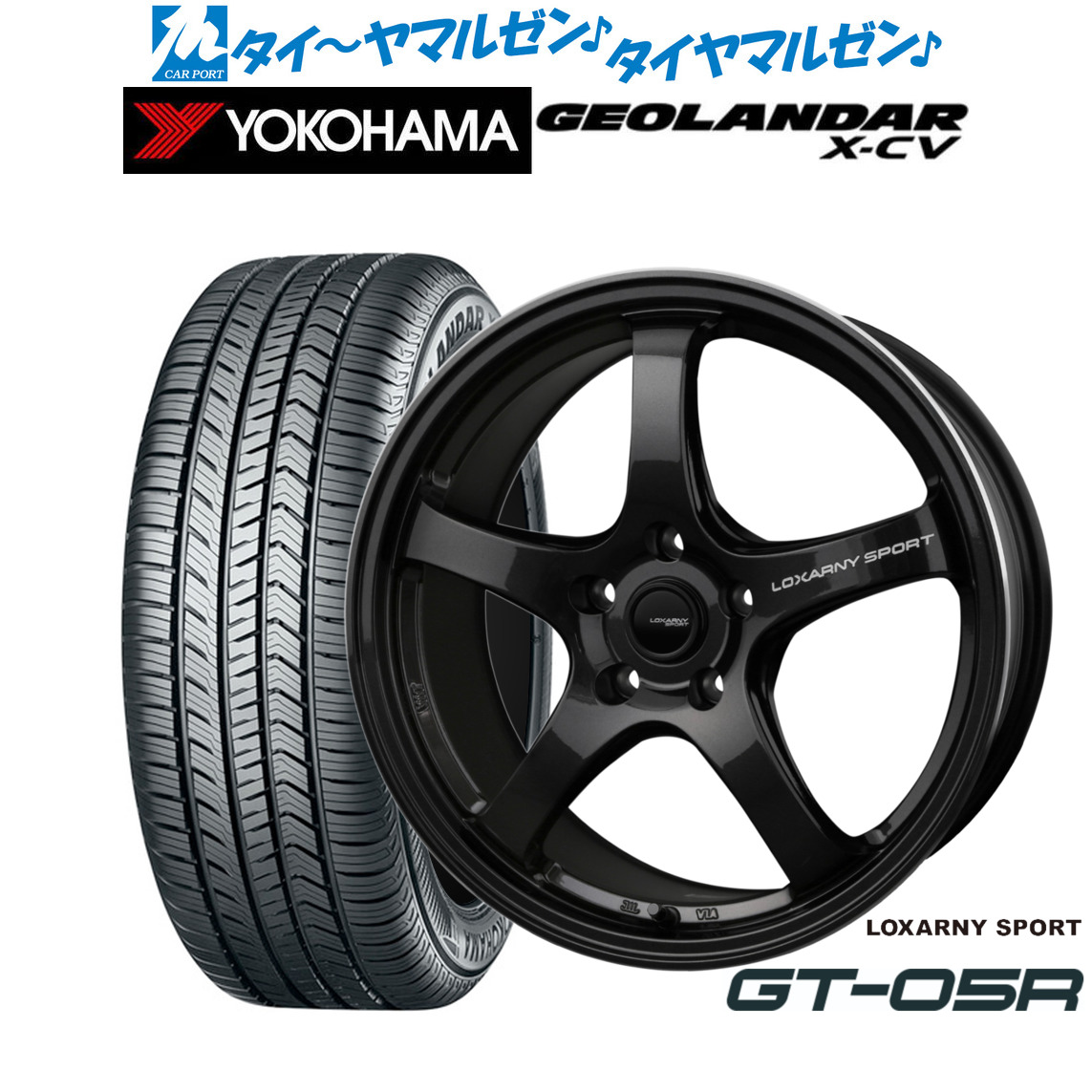 新品 サマータイヤ ホイール4本セットBADX ロクサーニスポーツ GT-05R18インチ 7.5Jヨコハマ GEOLANDAR ジオランダー X-CV (G057)255/55R18|カーポートマルゼン 店