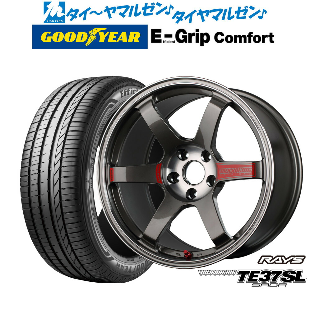 新品 サマータイヤ ホイール4本セットレイズ ボルクレーシング TE37 サーガ SL18インチ 8.5Jグッドイヤー エフィシエント グリップ コンフォート215/40R18|カーポートマルゼン 店
