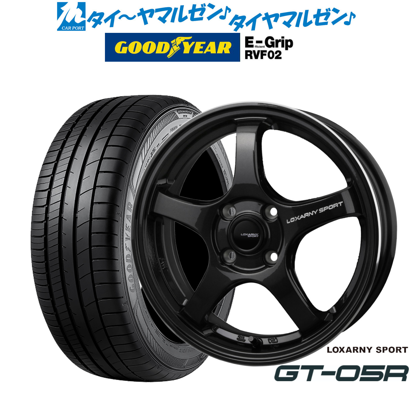 新品 サマータイヤ ホイール4本セットBADX ロクサーニスポーツ GT-05R16インチ 6.0Jグッドイヤー エフィシエント グリップ RVF02215/65R16｜カーポートマルゼン 店