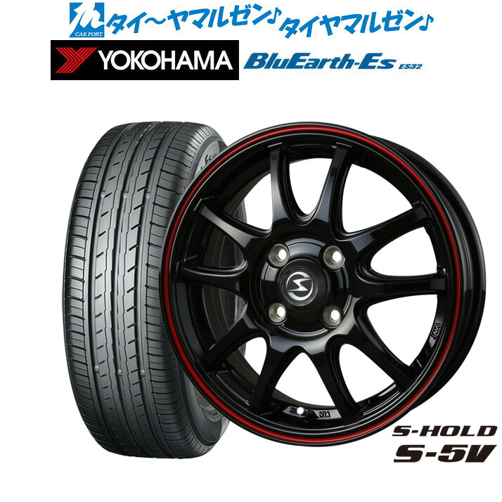 [ﾏﾗｿﾝ期間]P最大42倍&ｸｰﾎﾟﾝ配布 新品 サマータイヤ ホイール4本セット BADX エスホールド S-5V 14インチ 4.5J ヨコハマ BluEarth-ES ブルーアースイーエス ES32 165/60R14