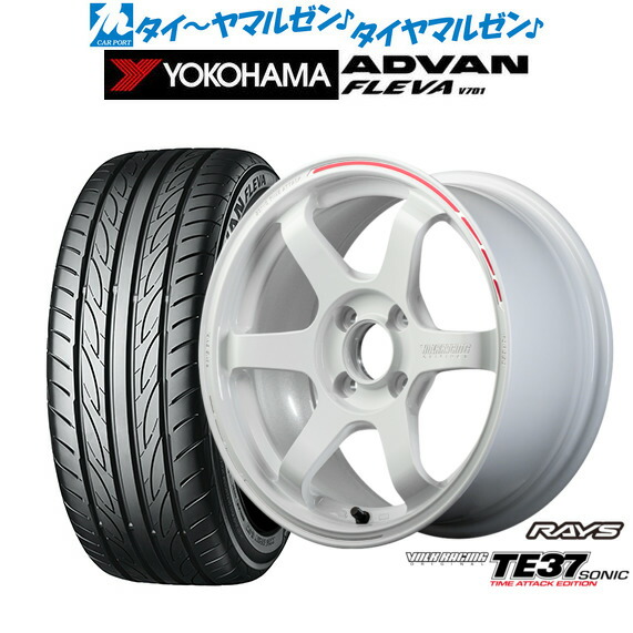 新品 サマータイヤ ホイール4本セット レイズ ボルクレーシング TE37 SONIC(ソニック) TIME ATTACK EDITION 16インチ 6.0J ヨコハマ ADVAN アドバン フレバ V701 205/55R16