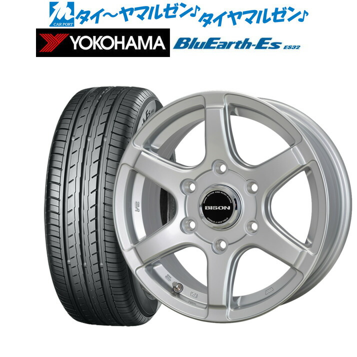 [ﾏﾗｿﾝ期間]P最大42倍&ｸｰﾎﾟﾝ配布 新品 サマータイヤ ホイール4本セット ホットスタッフ バイソン BN-04 15インチ 6.0J ヨコハマ BluEarth-ES ブルーアースイーエス ES32 215/70R15