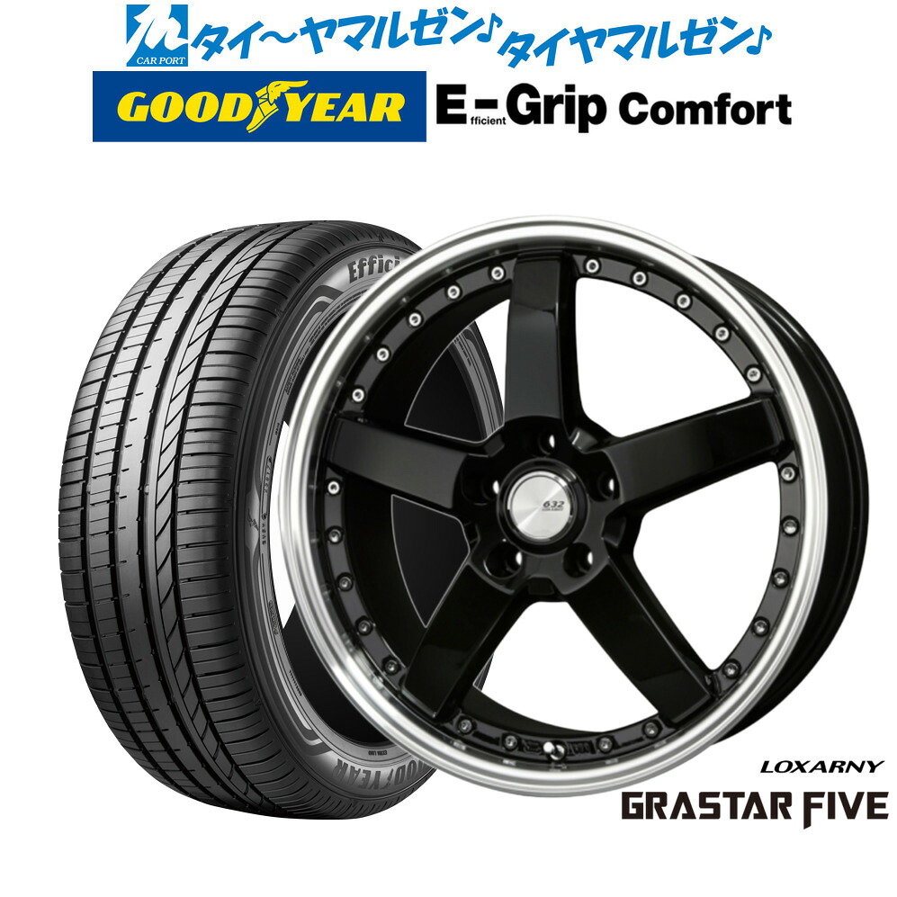 新品 サマータイヤ ホイール4本セット BADX ロクサーニ グラスターファイブ 19インチ 8.0J グッドイヤー エフィシエント グリップ コンフォート 235/40R19