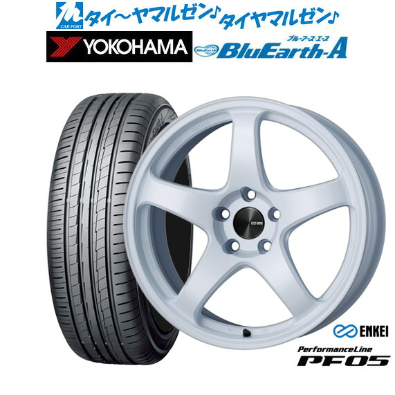 [18日]割引クーポン配布 新品 サマータイヤ ホイール4本セット エンケイ PF05 18インチ 7.5J ヨコハマ BluEarth ブルーアース A (AE50) 235/55R18 104,100円