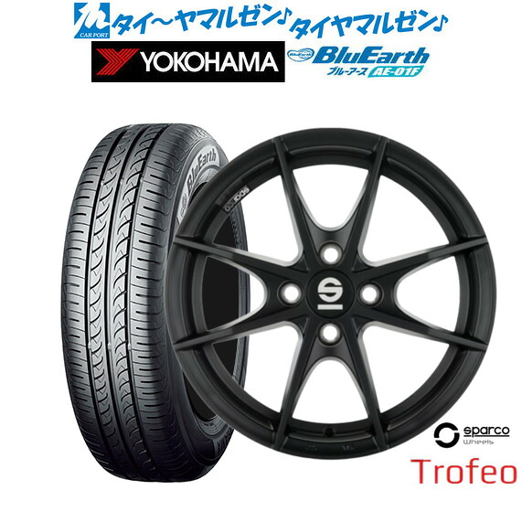 新品 サマータイヤ ホイール4本セット OZ スパルコ sparco TROFEO(トロフェオ) 15インチ 6.0J ヨコハマ BluEarth ブルーアース (AE-01F) 175/65R15