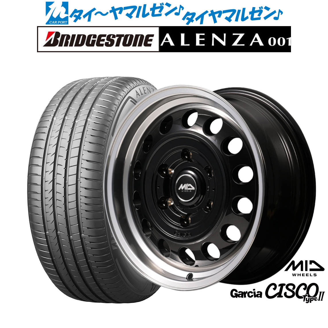 新品 サマータイヤ ホイール4本セットMID ホイールズ ガルシア シスコ Type216インチ 6.5Jブリヂストン ALENZA アレンザ 001215/65R16｜カーポートマルゼン 店