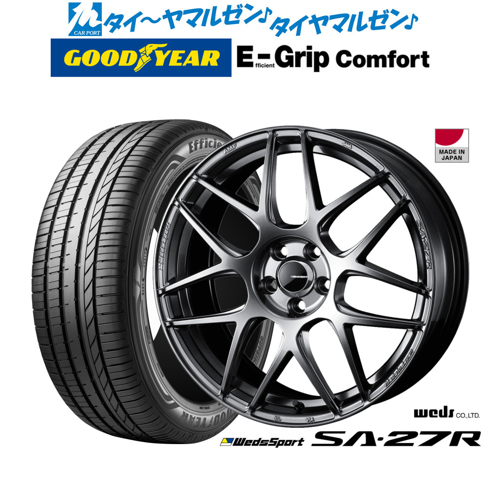 新品 サマータイヤ ホイール4本セット ウェッズ ウェッズスポーツ SA-27R 17インチ 7.0J グッドイヤー エフィシエント グリップ コンフォート 205/40R17 97,680円