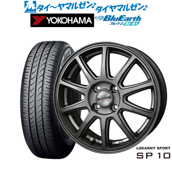 [マラソン期間]割引クーポン配布 新品 サマータイヤ ホイール4本セット BADX ロクサーニスポーツ SP10 15インチ 4.5J ヨコハマ BluEarth ブルーアース (AE-01) 165/65R15