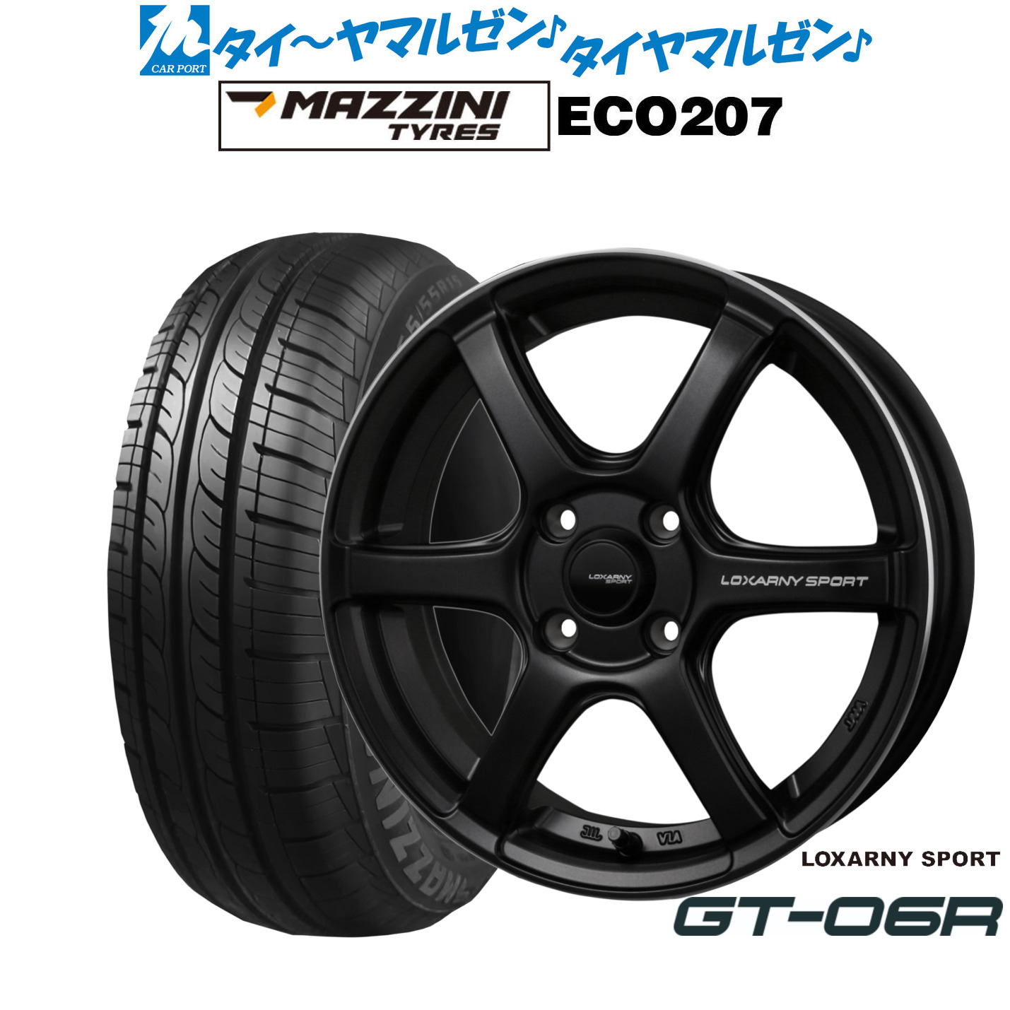 新品 サマータイヤ ホイール4本セットBADX ロクサーニスポーツ GT-06R15インチ 4.5JBest Choice MAZZINI(マジーニ) ECO 207165/55R15|カーポートマルゼン 店