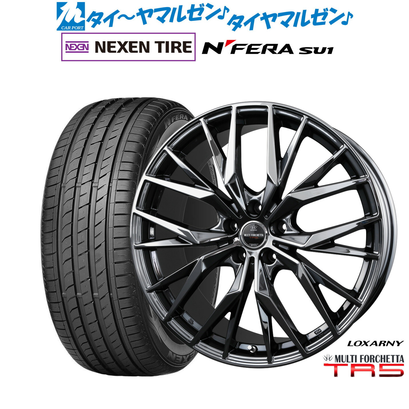 [18日]割引クーポン配布 新品 サマータイヤ ホイール4本セット BADX ロクサーニ マルチフォルケッタ TR5 18インチ 7.5J NEXEN ネクセン N FERA SU1 215/40R18