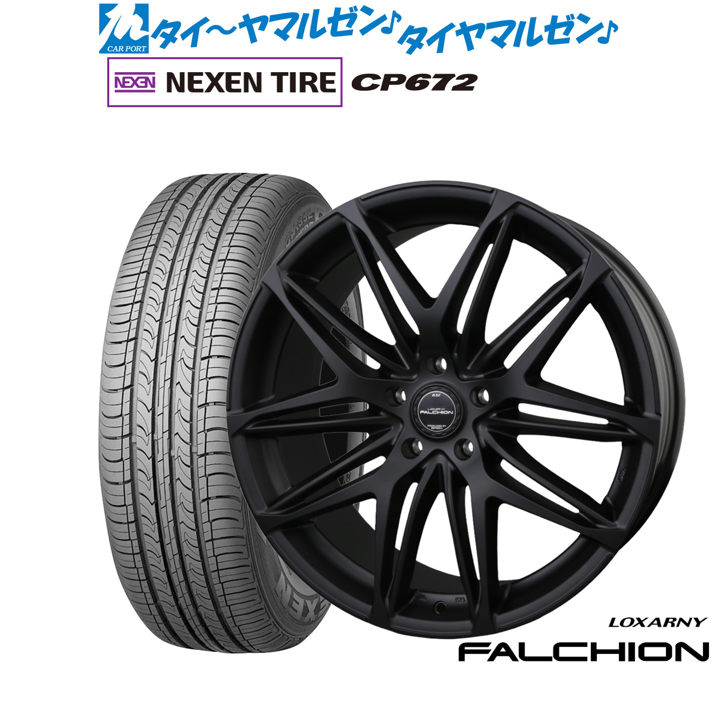 新品 サマータイヤ ホイール4本セット BADX ロクサーニ ファルシオン Black Edition 18インチ 7.5J NEXEN ネクセン CP672 225/60R18
