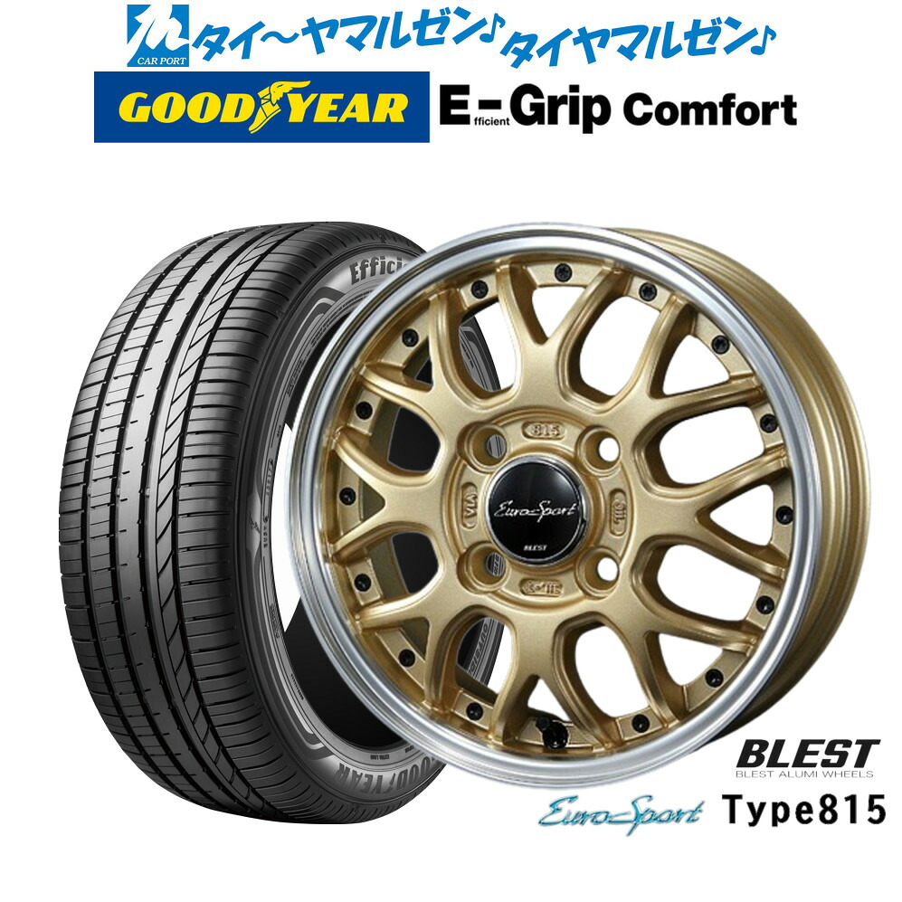 [マラソン期間]割引クーポン配布 新品 サマータイヤ ホイール4本セット ニューレイトン ユーロスポーツ タイプ 815 15インチ 5.0J グッドイヤー エフィシエント グリップ コンフォート 165/55R15