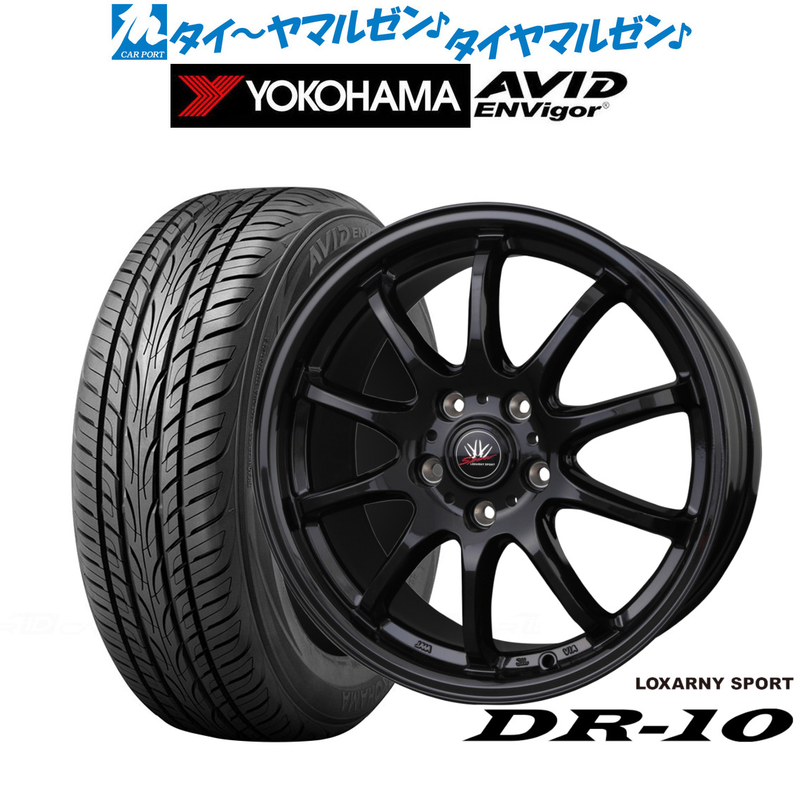 新品 サマータイヤ ホイール4本セット BADX ロクサーニスポーツ DR-10 17インチ 7.0J ヨコハマ AVID エンビガー (S321) 215/45R17