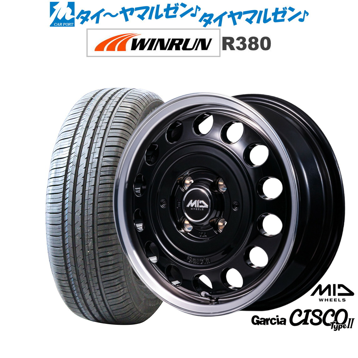新品 サマータイヤ ホイール4本セット MID ホイールズ ガルシア シスコ Type2 14インチ 4.5J WINRUN ウインラン R380 155/65R14