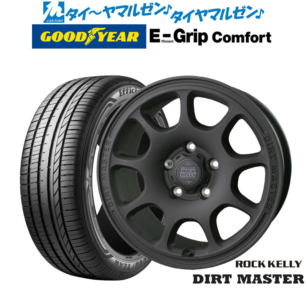 [18日]割引クーポン配布 新品 サマータイヤ ホイール4本セット BADX ロックケリー ROCK KELLY DIRT MASTER(ダートマスター) 18インチ 7.5J グッドイヤー エフィシエント グリップ コンフォート 245/50R18