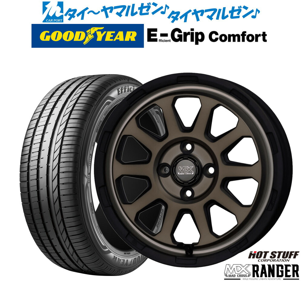 新品 サマータイヤ ホイール4本セットホットスタッフ マッドクロス レンジャー14インチ 4.5Jグッドイヤー エフィシエント グリップ コンフォート155/55R14|カーポートマルゼン 店
